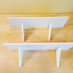 Set Of 2 White Wooden Accent Shelves No Hardware