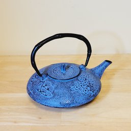 Cast Iron Tea Pot In Blue