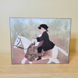 Diane Ethier Canadian Artist Quilt Art Plaque- Riding With Two