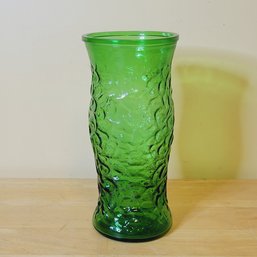 Vintage Green Glass Hoosier Vase