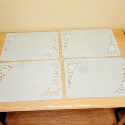 Set Of 4 Hand Carved Wooden Placemats From The Philippines
