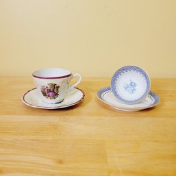 Set Of 2 Demitasse Cups And Saucers