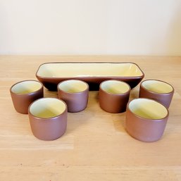 Pigeon Forge Pottery Cups And Dish Set