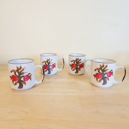 Set Of 4 Apple Tree Mugs