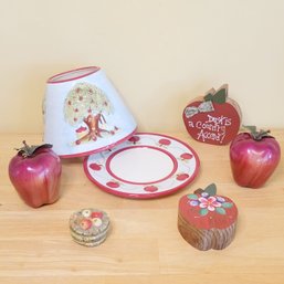 Apple Decorations And Apple Candle Holder And Plate