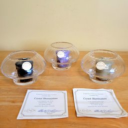 Set Of 3 Lenox Crystal Illuminations Votive Candle Holders Full Lead Crystal