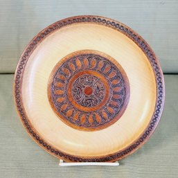 Hand Carved Wooden Plate From Poland