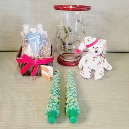 Christmas Candle Sticks, Beanie Baby, Hurricane Candle Holder And More