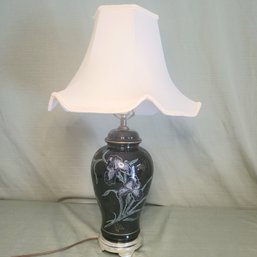 Black And White Decorative Lamp Floral Design