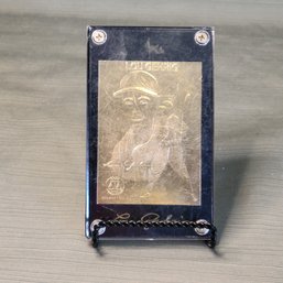 Encased Lou Gehrig 22k Gold Baseball Card Signed