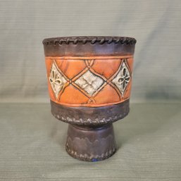 Napcoware Japan Brown And Orange Pedestal Vase