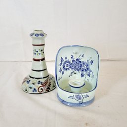 Hand Painted Ceramic Candle Stick Holders