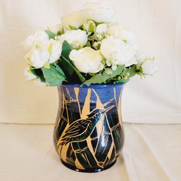 Wassi Art Woodpecker Vase With Faux Roses