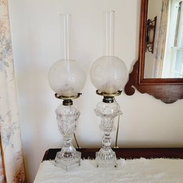Set Of 2 Vintage Parlor Lamps (Upstairs Bedroom)