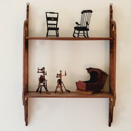 Wooden Accent Shelf With Accessories (Upstairs Bedroom)