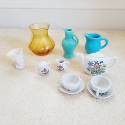 Miniature Pitchers And Tea Set (Upstairs Bedroom)