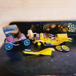 Antique Car Models And Wooden Top