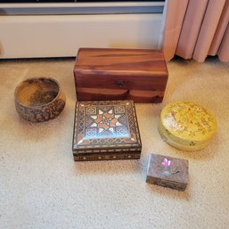 Collection Of Wooden Boxes And Trinket Dish (Master Bedroom)