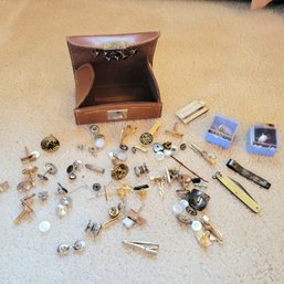 Cufflinks, Money Clips And Other In Genuine Leather Case (Master Bedroom)