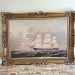 Large Framed Ship Painting (Upstairs Den)