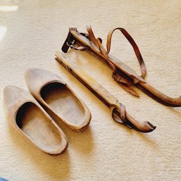 Vintage Ice Blades And Wooden Shoes (Upstairs Den)
