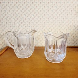 Galloway Pressed Glass Pitcher And Vase (Dining Room)