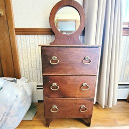 Vintage Small Accent Table With Mirror (Dining Room)