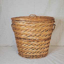 Lidded Wicker Basket