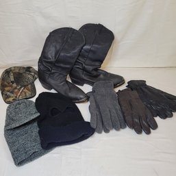 Mens Durango Boots Size 11 And Men's Hats And Gloves