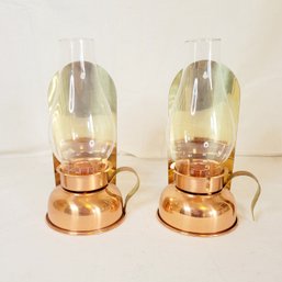 Vintage Coppercraft Guild 10' Wall Lamp Lantern With Glass Cover