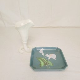 Lily Plate And Vase