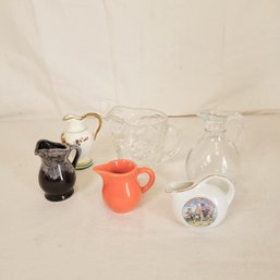 Miniature Pitchers Glass And Ceramic