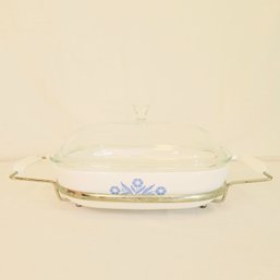 10' Corningware Casserole With Lid And Stand