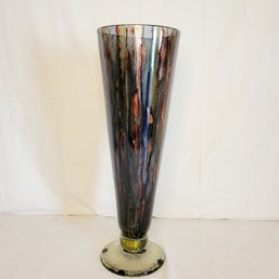 Stunning Water Cone Glass Muliticolored Vase