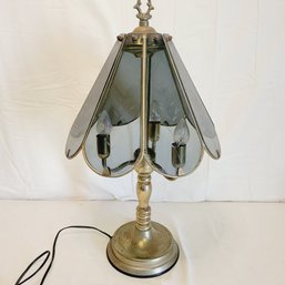 Vintage Brass And Glass Touch Lamp