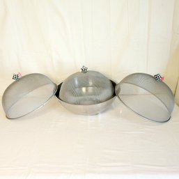 Extra Large Stainless Steel Bowl And 3 Screen Plate-bowl Covers