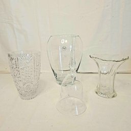 Clear Glass Vases And Glass Bell