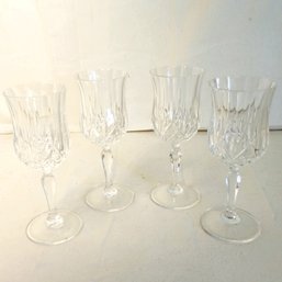 Set Of 4 Crystal Wine Goblets