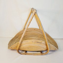 Vintage Bamboo Ratan Magazine-flower-blanket Basket