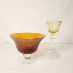 Vintage Amber Colored Glass