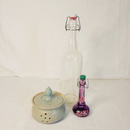 Garlic Keeper And Decorative Bottles