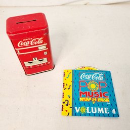 Vintage Coca-Cola Piggy Bank And CD