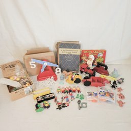 Vintage Children's Toys And Dictionary
