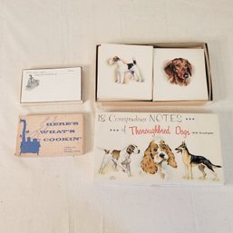Vintage Current Recipe Cards And Thoroughbred Dog Notecards