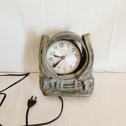 Metal Horseshoe Clock For Parts Only