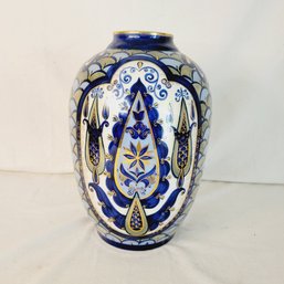 Blue Gold White Decorative Vase