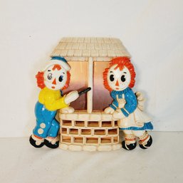 Vintage Coppercraft Raggedy Ann And Andy Wall Hanging