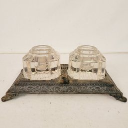 Vintage Double Sided Ink Well Holder