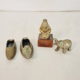 Brass Shoes, Buddha And Elephant