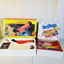 1980's Telescope Set And Bed Bugs Game